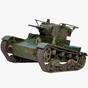 3D model T-26 Soviet Union Battle Tank PBR