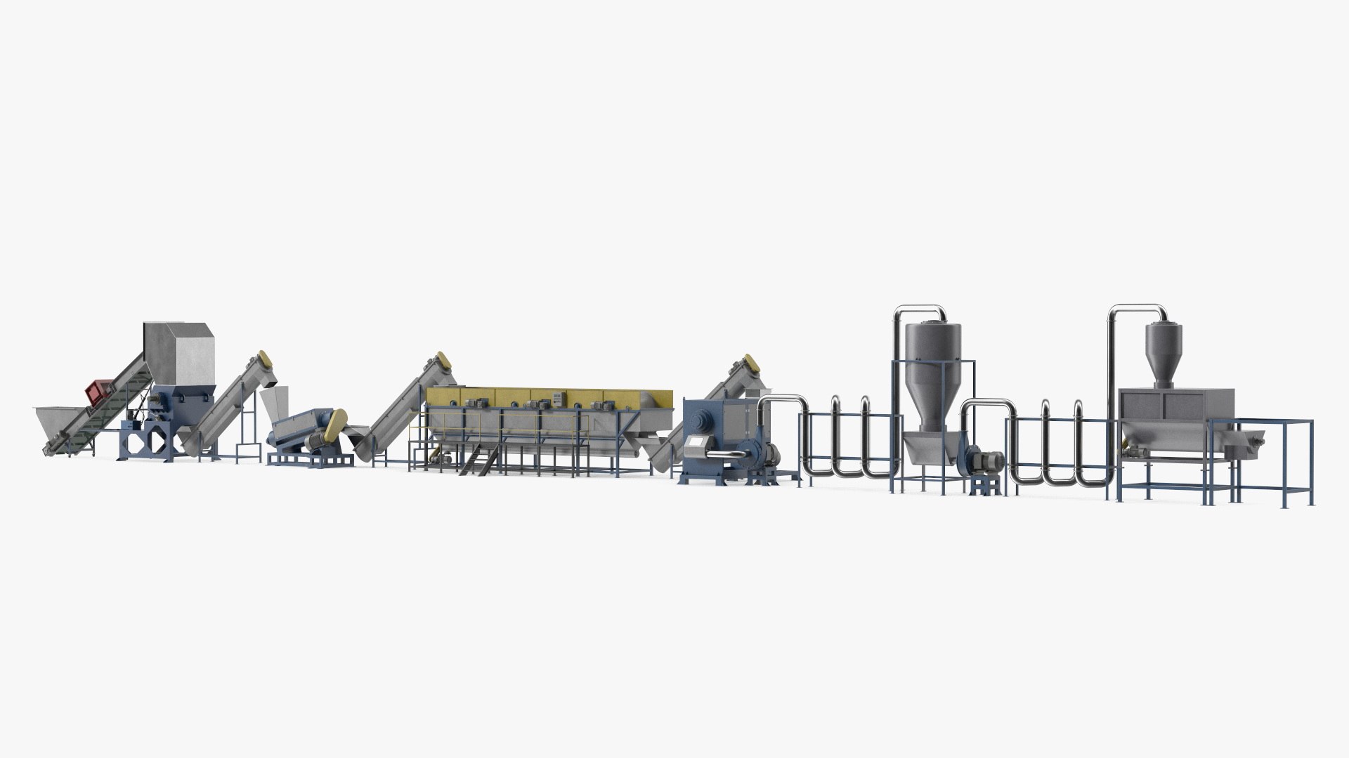 Plastic Recycling Plant 3D model preview