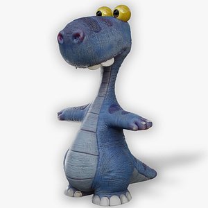 Cute cartoon dinosaur 3D model