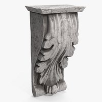 Aged Stone Corbel With Acanthus Leaf Gray