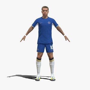 3D 3D Rigged Mykhailo Mudryk Chelsea 2024