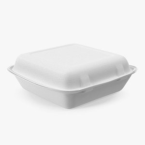 Compostable Food Container Closed 3D model