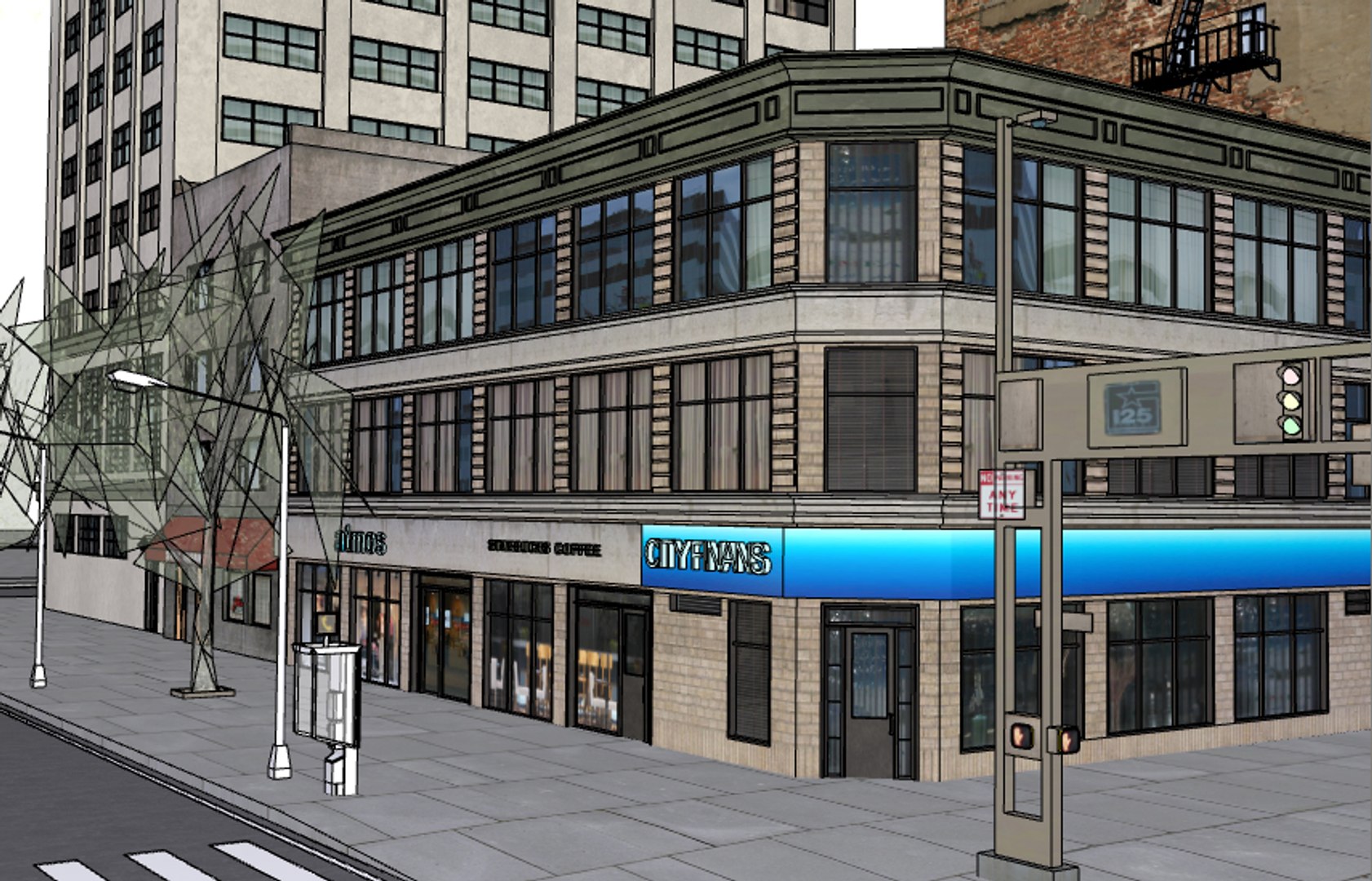 3d Model Downtown Buildings
