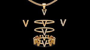 letter v set