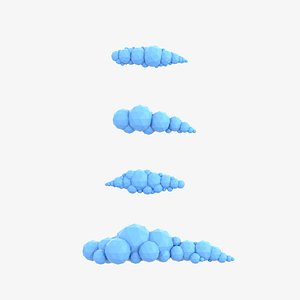 cartoon clouds pack 3D