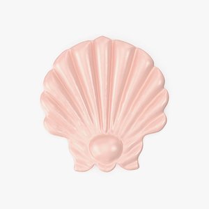 3D Giant Pink Seashell Pool Float model
