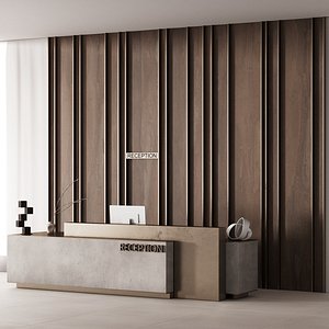 622 office furniture 48 reception desk 28 CORONA 2019 3D model