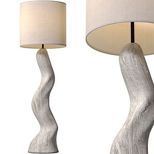 Floor lamp plaster Sculptural Scandinavian Wabi-Sabi Design 3D model