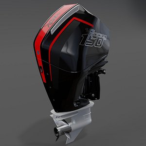 3D Mercury Racing 150R  Black PBR 3D model