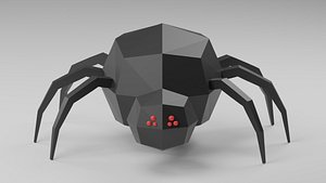 Low-Poly Rigged Spider - IK Rig 3D model