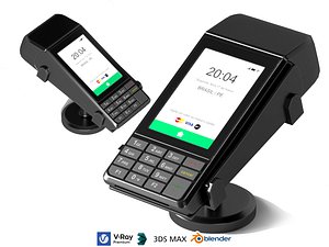 pos machineScanlineDesktop Payment Pos Terminal 3D Model 3D model