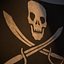 Bandera negra pirata animada