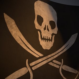 Animated Pirate Black Flag
