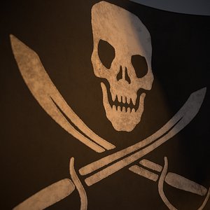 Animated Pirate Black Flag