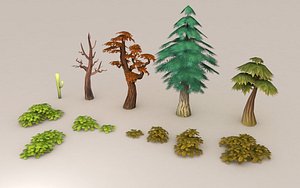 tree leafs fantasy 3D