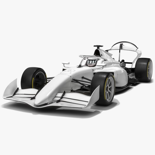 3D Dallara F2 2024 Formula 2 Race Car White Mockup