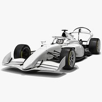Dallara F2 2024 Formula 2 Race Car White Mockup