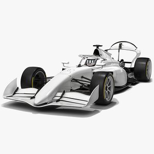 Dallara F2 2024 Formula 2 Race Car White Mockup