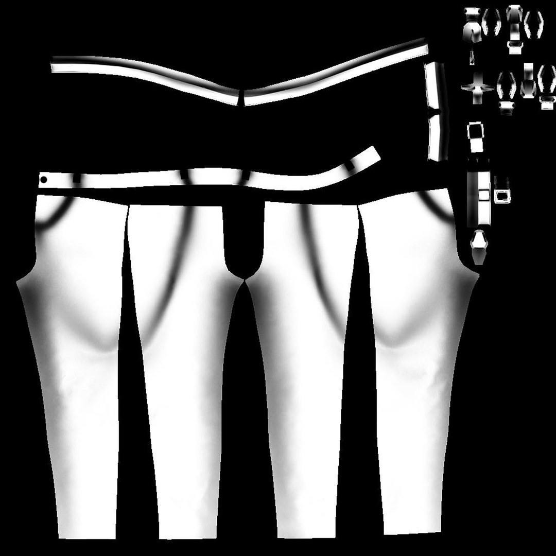 3D Men Pants With Suspenders Model - TurboSquid 1820573