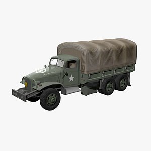 Low-poly WWII era US Army cargo truck - GMC CCKW Jimmy 3D model