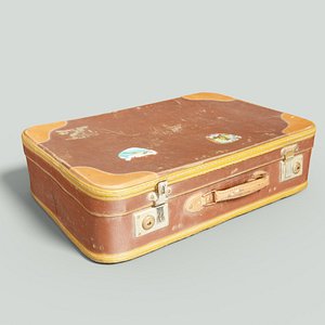 vintage suitcase retro 2 3D model
