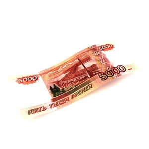 3D 5000 Russian Roubles Banknote model