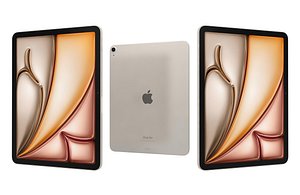 Apple iPad Air 13 2024 White Low Poly