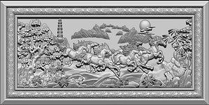 horse relief cnc 3D model