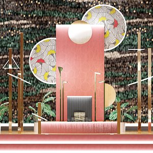 elegant oriental beauty expositor setup for product placement