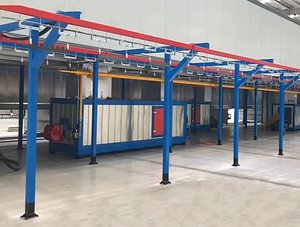 3D Automatic Electrostatic Powder 3D CAD Model Coating Line - Metal  Aluminum Paint Booth System