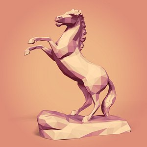 Polygonal Horse Statue -- Ready for 3D Printing