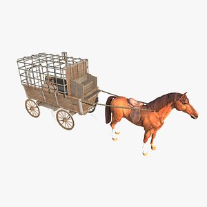 3D Ancient Vehicle Carriage Prison model