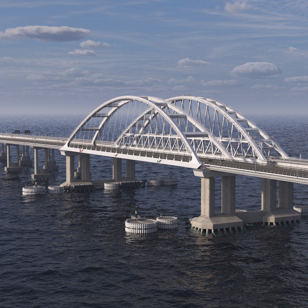 Fragment of the Crimean Bridge 3D model preview