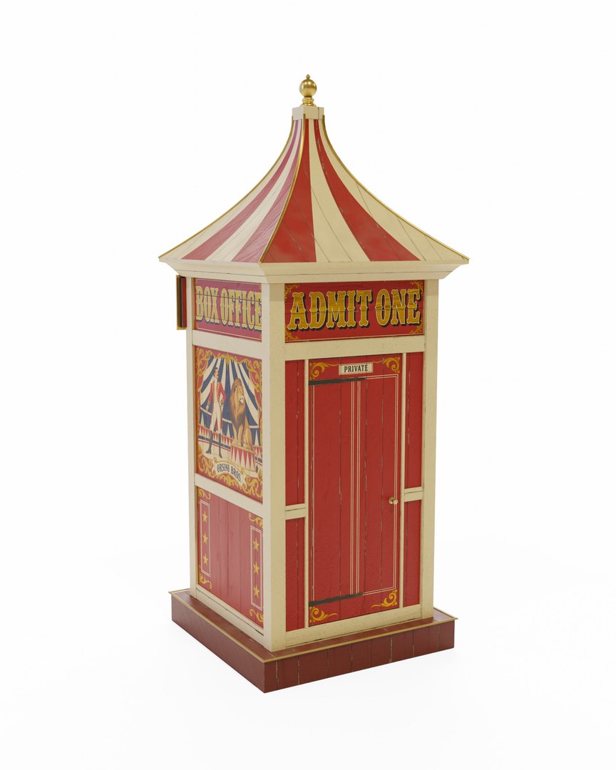 Circus Ticket Booth - Tall Wooden Carnival Kiosk with Striped Roof PBR 3D https://p.turbosquid.com/ts-thumb/X2/LZAM96/iv/02_orsiniticketbooth_02_back/jpg/1793304581/1920x1080/fit_q87/477f7fa845e553d4efd89d7389e0fcd1a5674f76/02_orsiniticketbooth_02_back.jpg