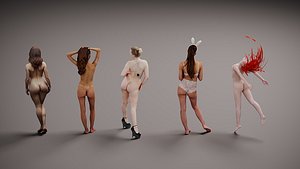Female Models Bundle x 5 00 3D model