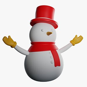 3D Printable Snowman Model STL 3MF Files Included