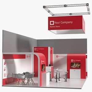 Exhibition Stand Red 3D model
