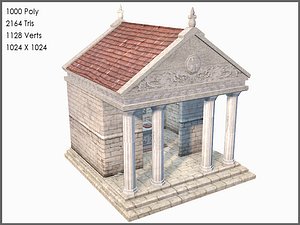 3d model classic greek temple