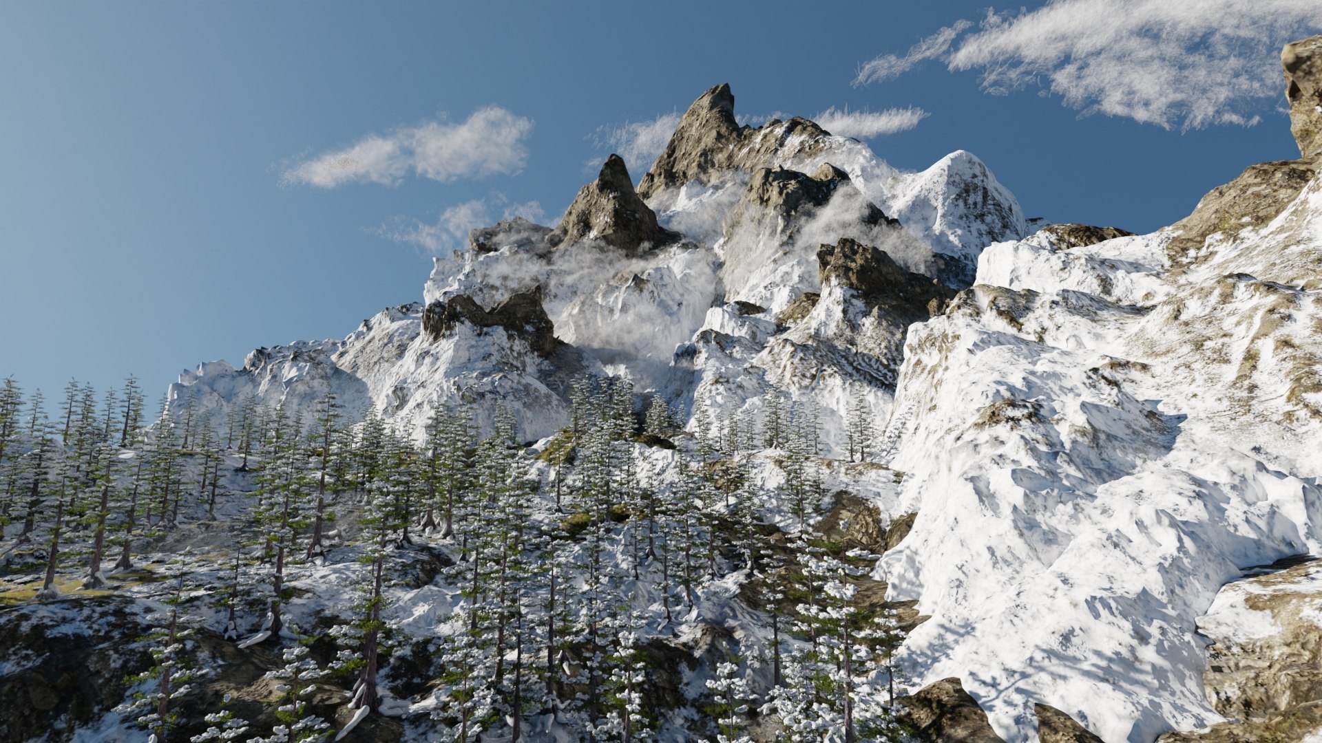 3D Snow Landscape Scene - TurboSquid 1789663