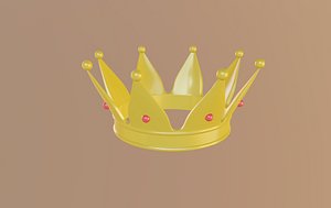 3D yellow crown
