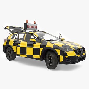Subaru XV Airport Follow Me Vehicle Rigged 3D model