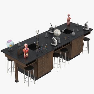 Education Lab Table Set 3D model