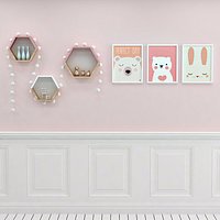 Kid Decoration Childroom Frame Picture Scandinavian Shelf  Rack Decor Set Wall Miscellaneous House White