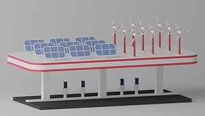 3D model Green Energy EV Charging Station