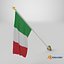 Italy Cloth Flag Wall Mount Animated 3D model