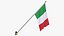 Italy Cloth Flag Wall Mount Animated 3D model
