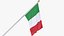 Italy Cloth Flag Wall Mount Animated 3D model