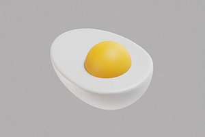 Boiled Egg cartoon 3D model
