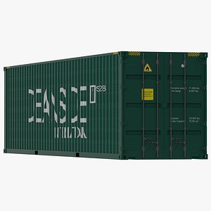 40 ft container green c4d