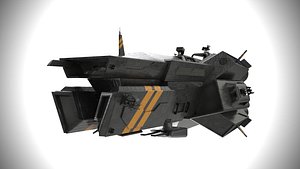 spaceship 0122 cruiser low poly model